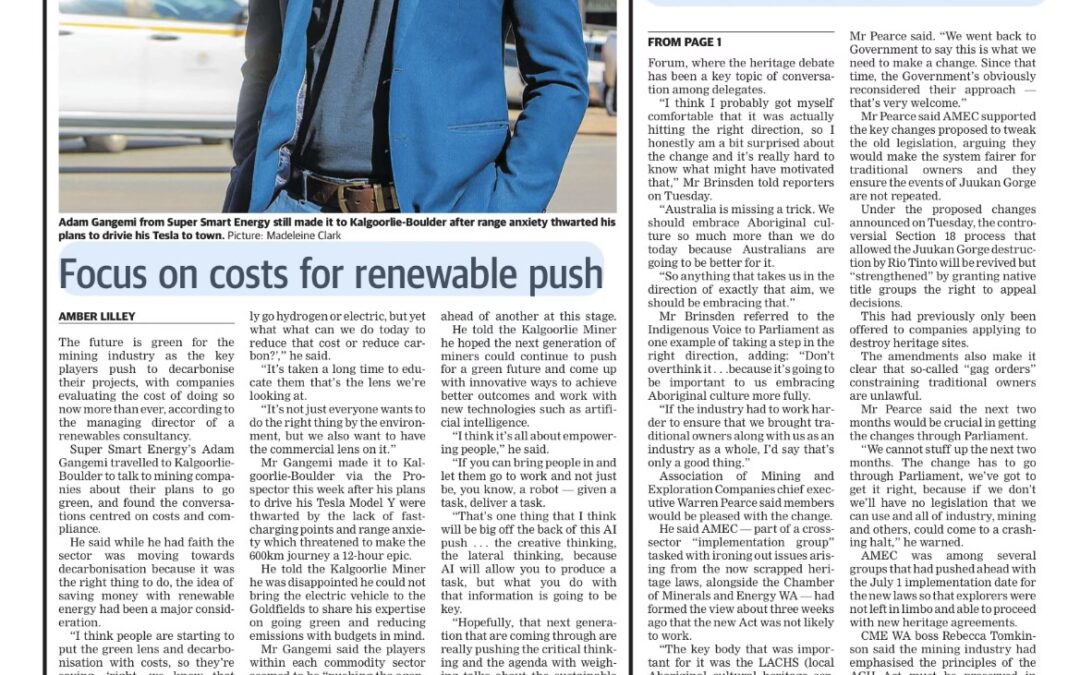 Focus on Costs for Renewables Push